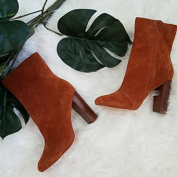 Sole Society Shoes - New Sole Society Veronika Suede Booties Chestnut7